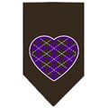 Unconditional Love Argyle Heart Purple Screen Print Bandana Cocoa Small UN851605